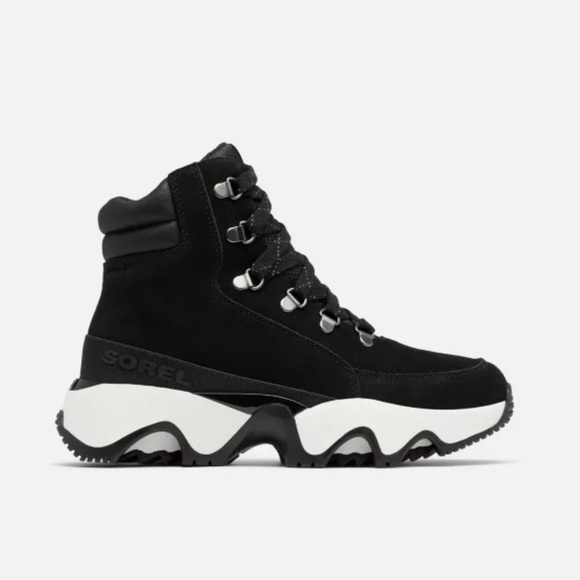 Sorel Black Kinetic impact Conquest Plus waterproof wedge lace up sneaker Boots - Picture 3 of 11